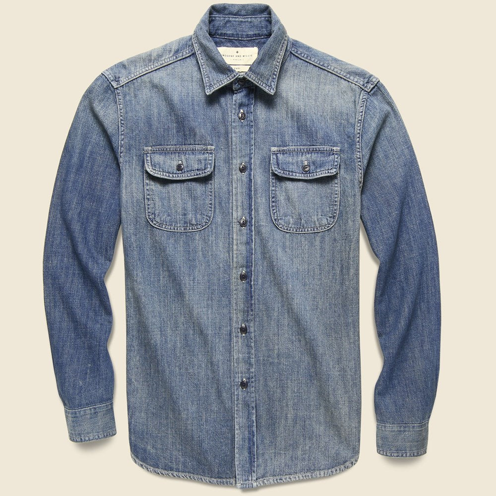 Earl Selvedge Denim Shirt - Washed Indigo - Imogene + Willie - STAG Provisions - Tops - L/S Woven - Solid