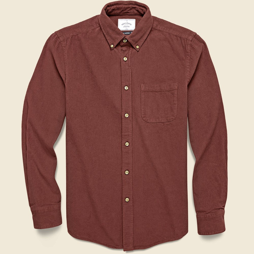 Corduroy Lobo Shirt - Bordeaux - Portuguese Flannel - STAG Provisions - Tops - L/S Woven - Corduroy
