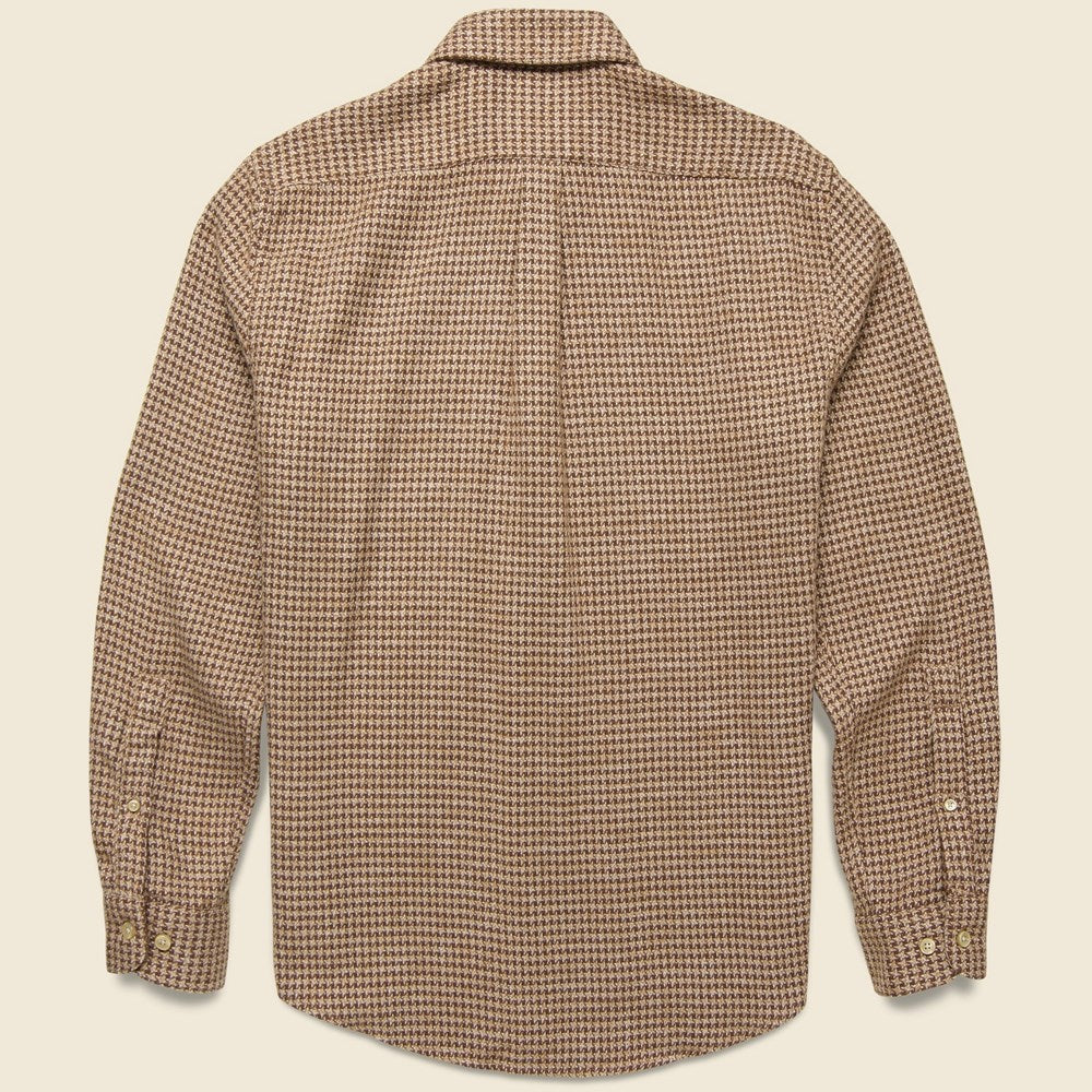 Pied Poule Shirt - Brown - Portuguese Flannel - STAG Provisions - Tops - L/S Woven - Other Pattern