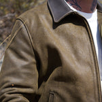Texas Steerhide Roughout Suede Mechanic Jacket - Olive - Schott - STAG Provisions - Outerwear - Coat / Jacket