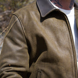 Texas Steerhide Roughout Suede Mechanic Jacket - Olive - Schott - STAG Provisions - Outerwear - Coat / Jacket