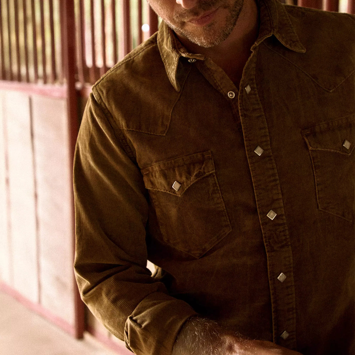 Slim Fit Corduroy Western Shirt - Tan – STAG Provisions