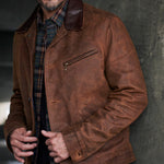 Nubuck Cowhide Mechanic Jacket - Brown - Schott - STAG Provisions - Outerwear - Coat / Jacket