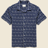 Stachio Shirt - Palm Tree Navy - Far Afield - STAG Provisions - Tops - S/S Woven - Other Pattern