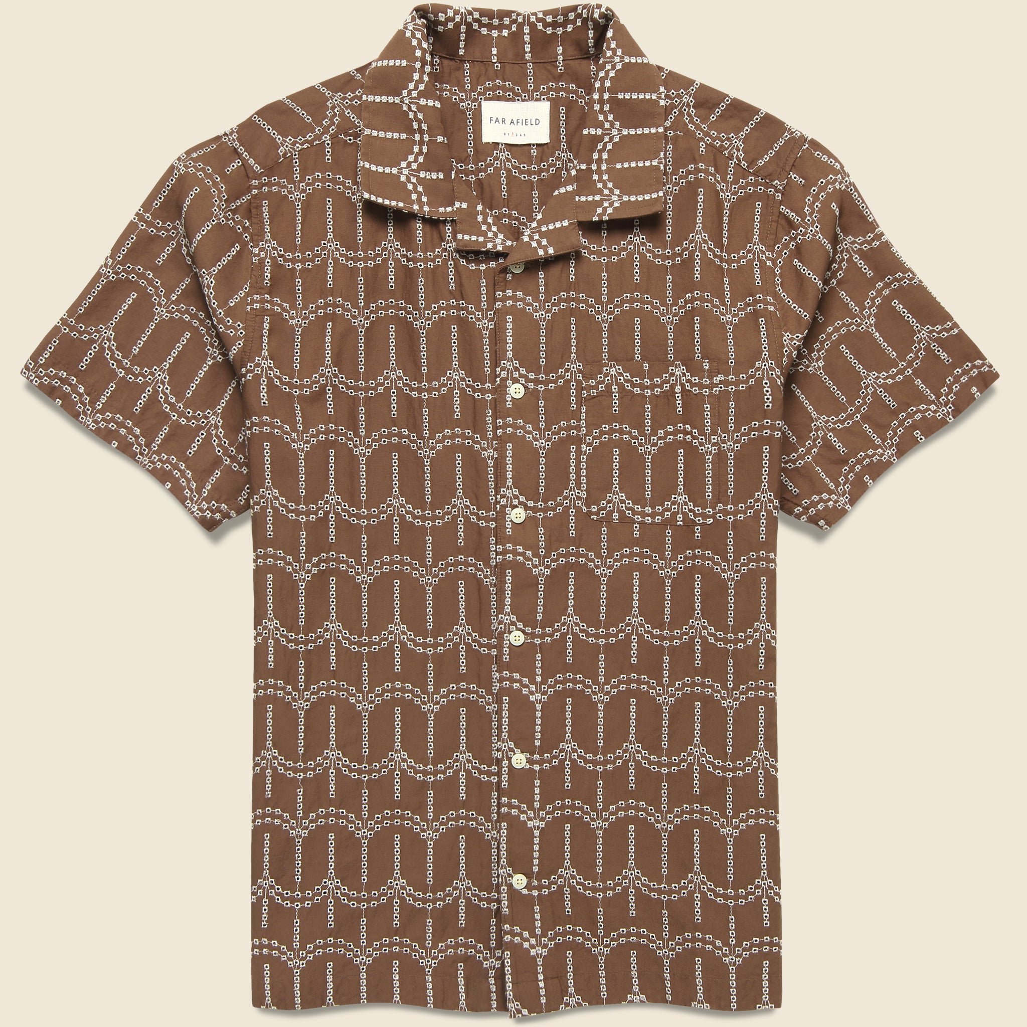 Stachio Shirt - Palm Tree Brown - Far Afield - STAG Provisions - Tops - S/S Woven - Other Pattern