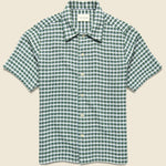 Busey Shirt - Dobby Check Green - Far Afield - STAG Provisions - Tops - S/S Woven - Plaid
