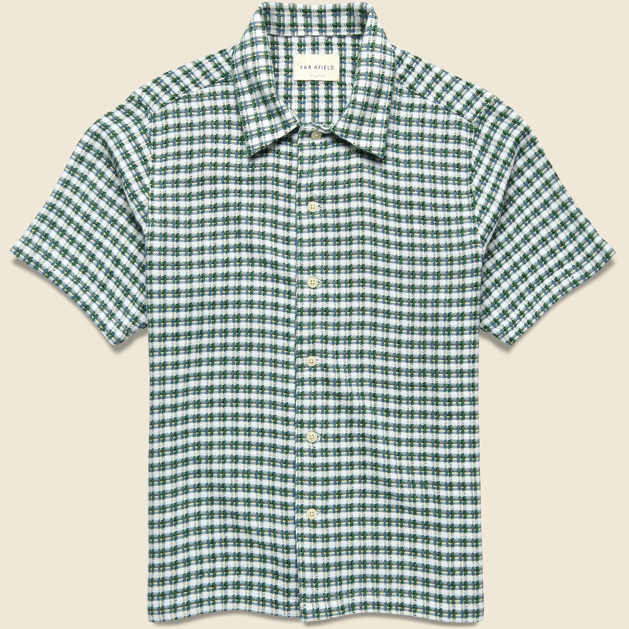 Busey Shirt - Dobby Check Green - Far Afield - STAG Provisions - Tops - S/S Woven - Plaid