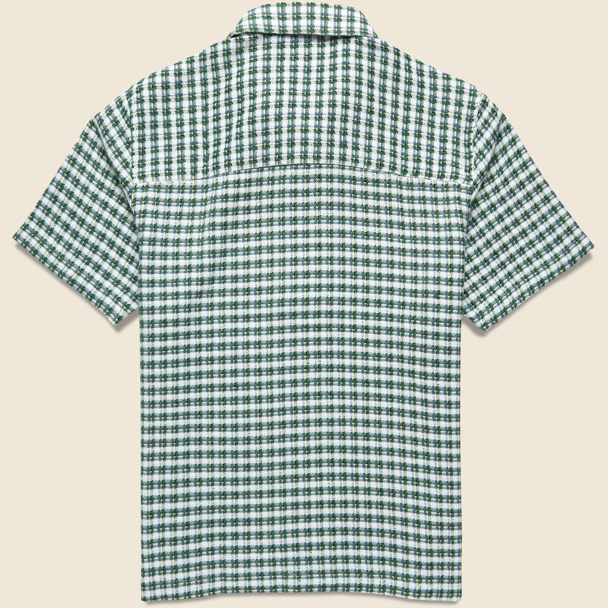 Busey Shirt - Dobby Check Green - Far Afield - STAG Provisions - Tops - S/S Woven - Plaid