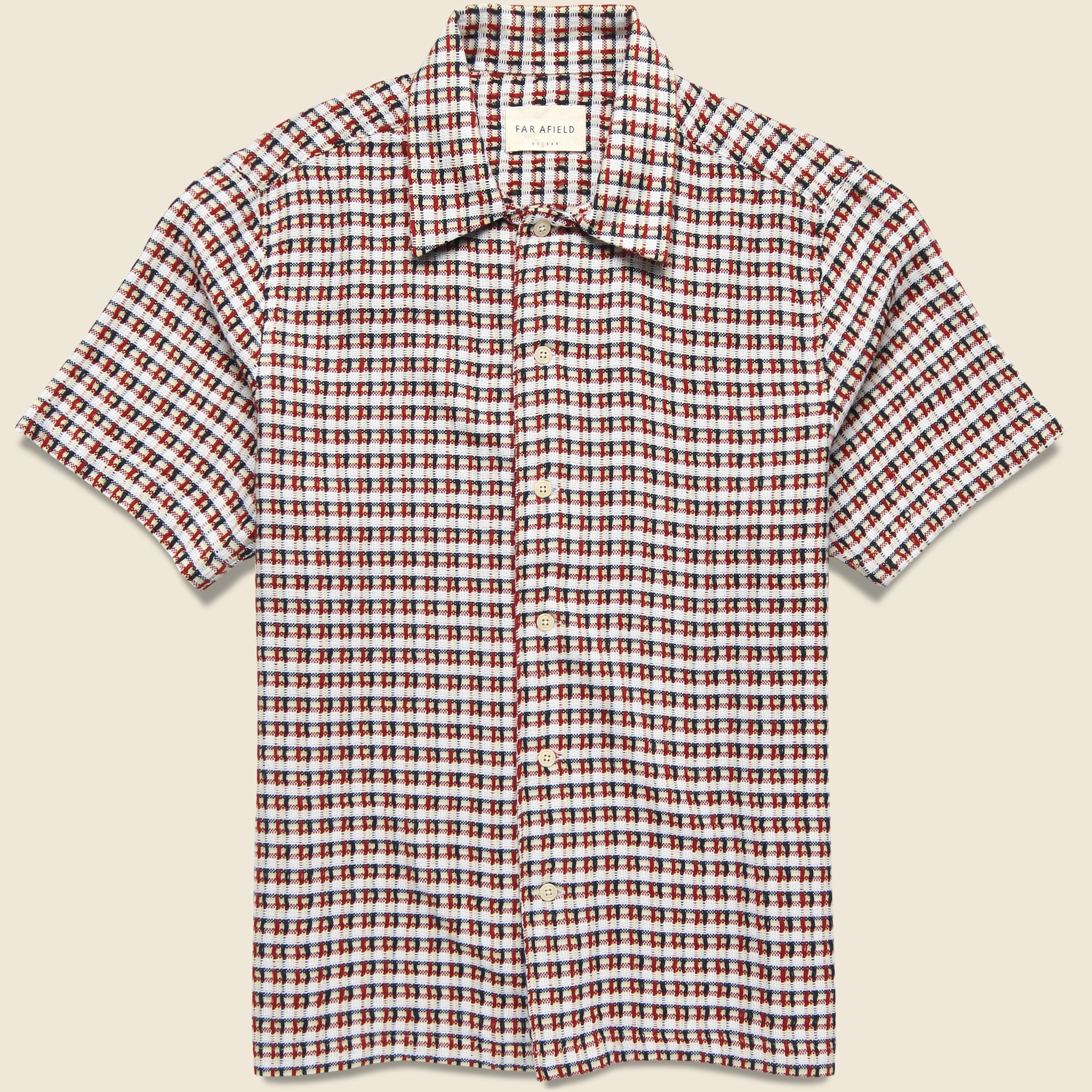 Busey Shirt - Dobby Check Red - Far Afield - STAG Provisions - Tops - S/S Woven - Plaid
