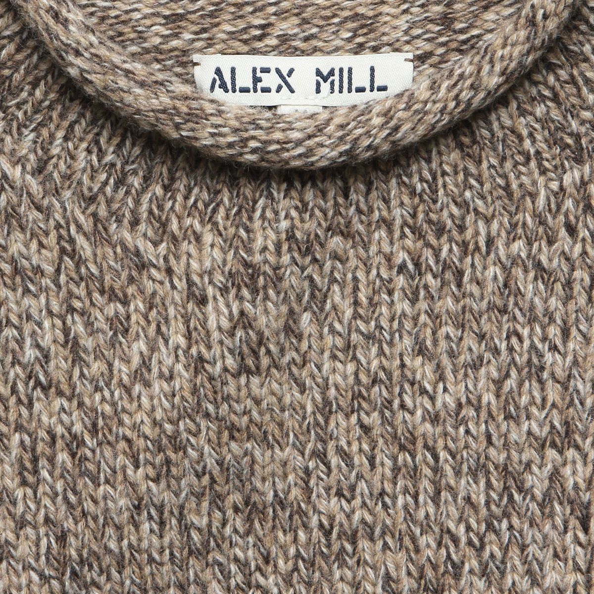 Tweed Roll Neck Sweater - Marled Cedar