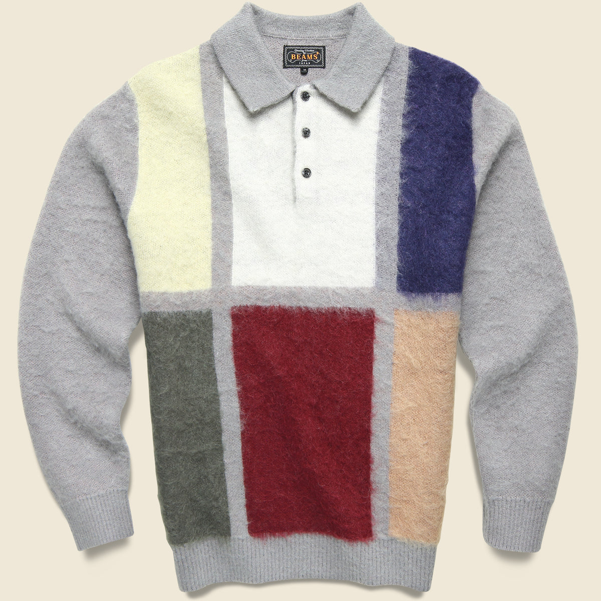 Shaggy Knit Sweater Polo - beams+