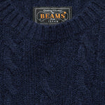 Cable Crewneck Sweater - Navy - BEAMS+ - STAG Provisions - Tops - Sweater