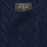 Cable Crewneck Sweater - Navy - BEAMS+ - STAG Provisions - Tops - Sweater