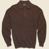Knit Polo - Brown - BEAMS+ - STAG Provisions - Tops - Sweater