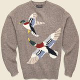 Crew Intarsia Duck Sweater - Beige - BEAMS+ - STAG Provisions - Tops - Sweater