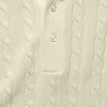 Cable Knit Polo - White - BEAMS+ - STAG Provisions - Tops - S/S Knit