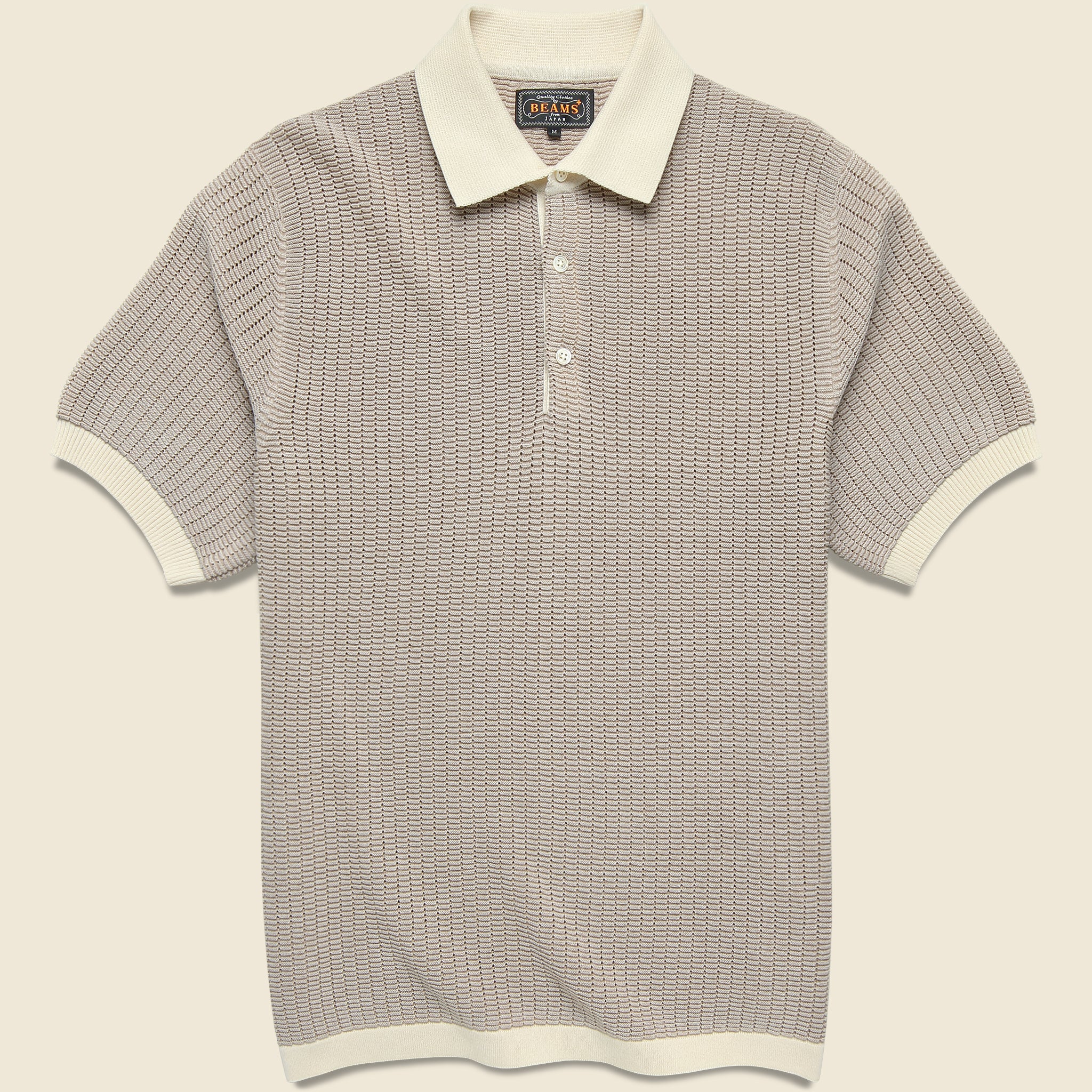Washi Knit Polo - White - BEAMS+ - STAG Provisions - Tops - S/S Knit