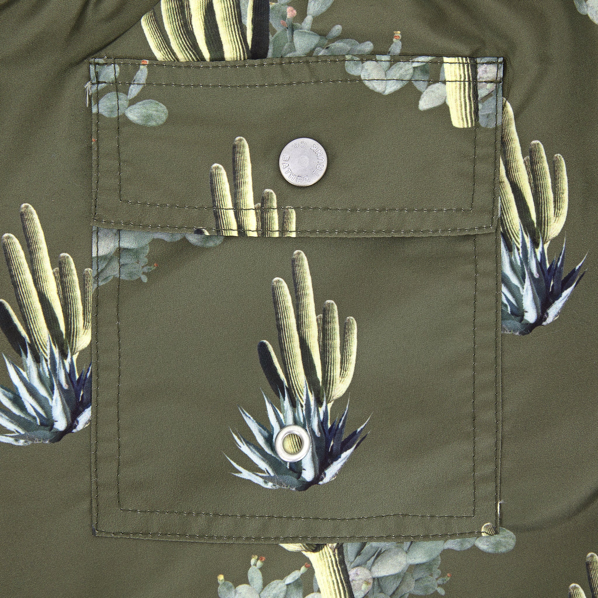 5.5" Cactus Print Swim Trunks - Dark Green - Bather - STAG Provisions - Shorts - Swim