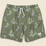 5.5" Cactus Print Swim Trunks - Dark Green - Bather - STAG Provisions - Shorts - Swim