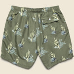 5.5" Cactus Print Swim Trunks - Dark Green - Bather - STAG Provisions - Shorts - Swim
