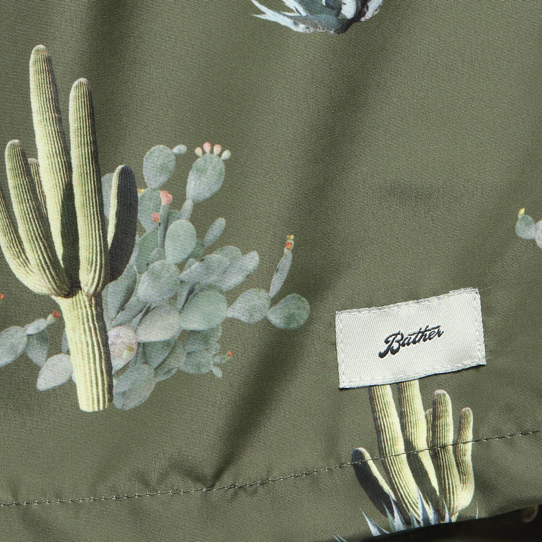 5.5" Cactus Print Swim Trunks - Dark Green - Bather - STAG Provisions - Shorts - Swim