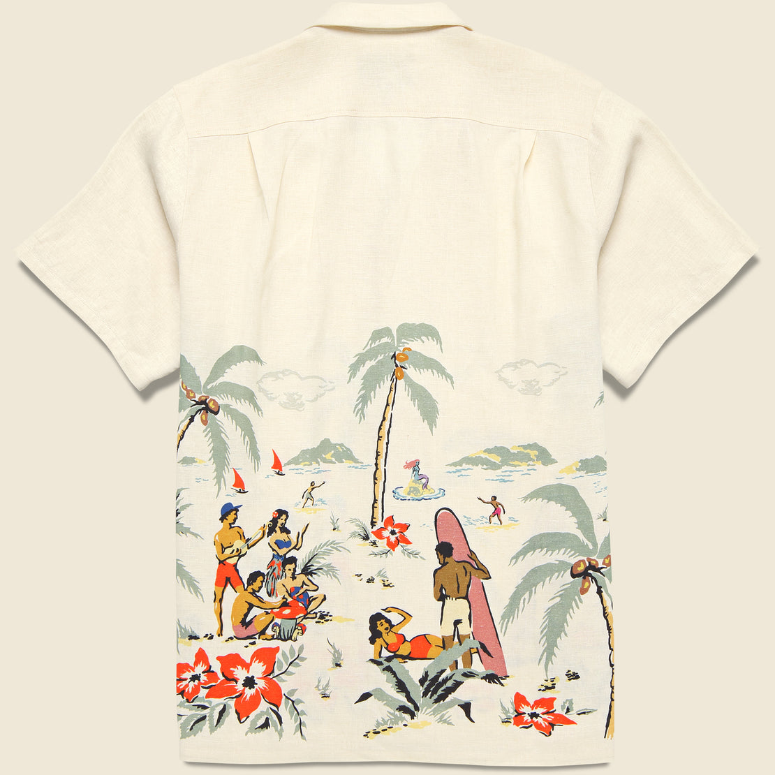 Trippin Beach Camp Shirt - Natural - Bather - STAG Provisions - Tops - S/S Woven - Other Pattern