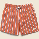 5.5" Fine Stripe Swim Trunks - Orange/Blue/White - Bather - STAG Provisions - Shorts - Swim
