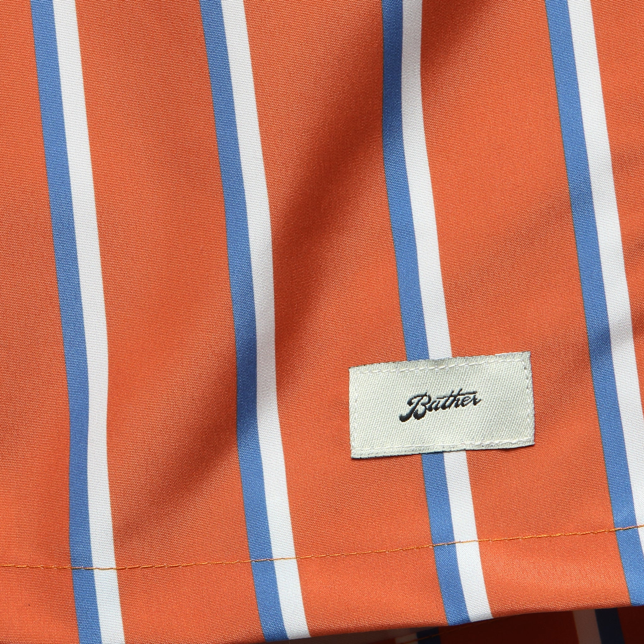 5.5" Fine Stripe Swim Trunks - Orange/Blue/White - Bather - STAG Provisions - Shorts - Swim