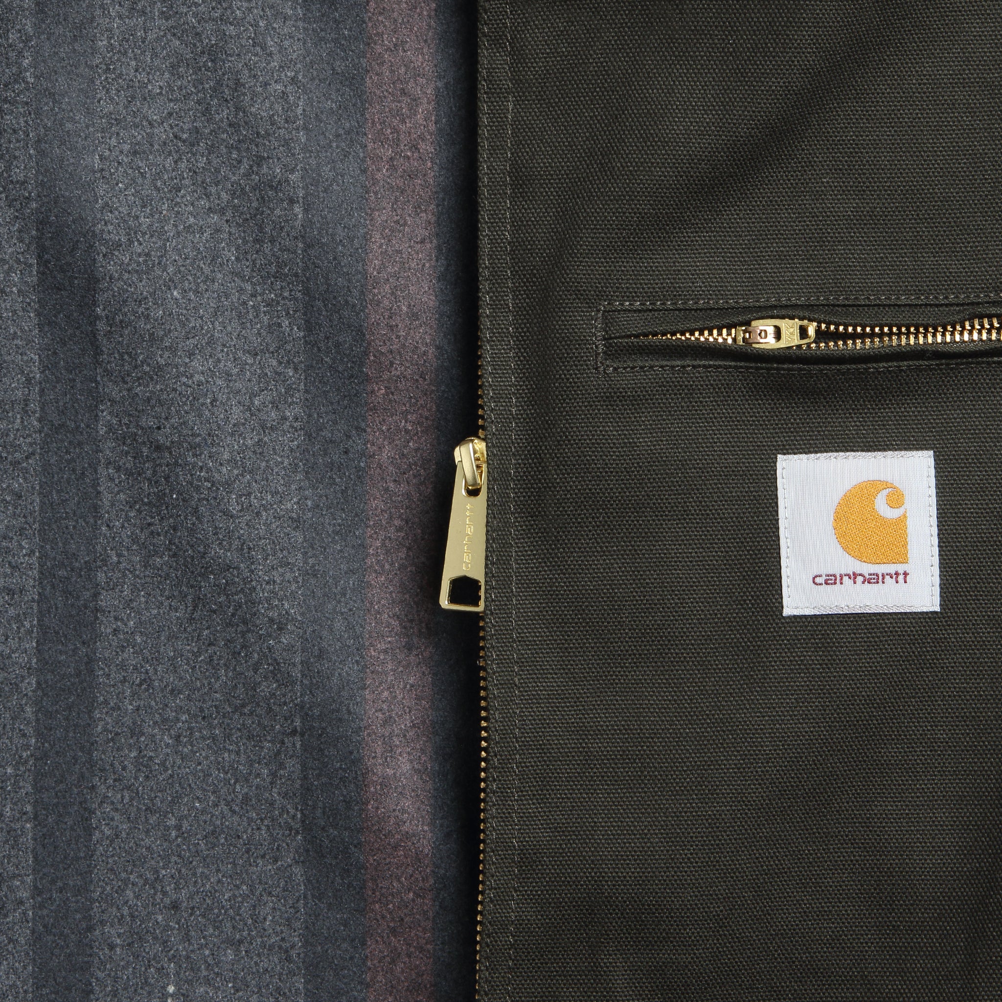 Blanket Lined Detroit Jacket - Olive/Black - Carhartt WIP - STAG Provisions - Outerwear - Coat / Jacket