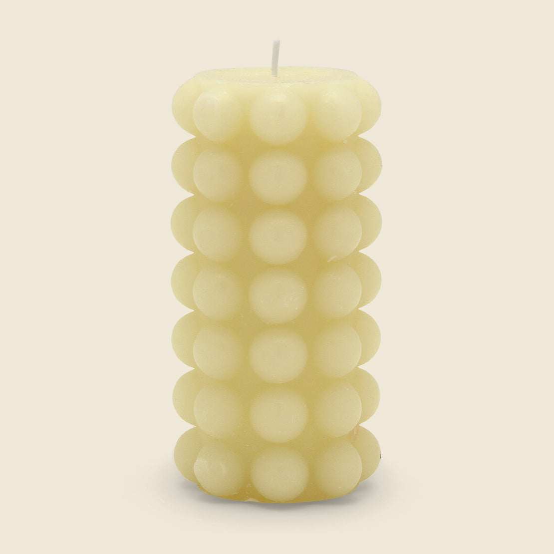 Home Tall Hobnail Pillar Candle - Cream