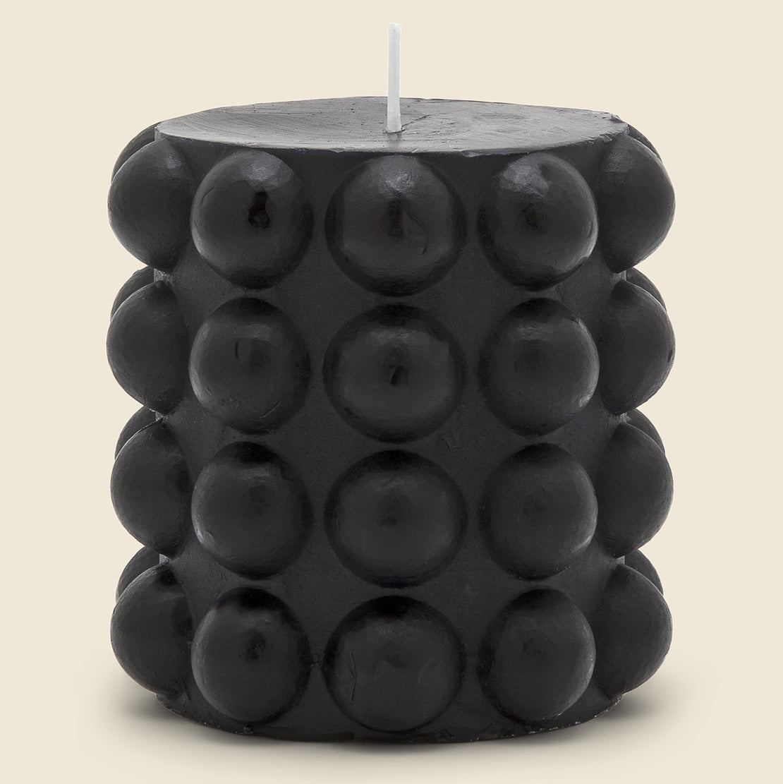 Home Short Hobnail Pillar Candle - Black