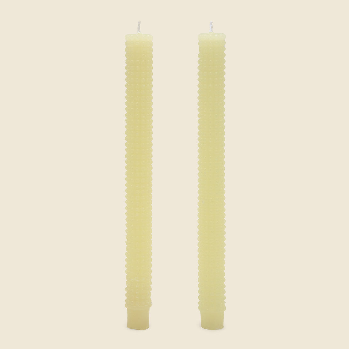 Home Hobnail Taper Candles Set of 2 - Cream