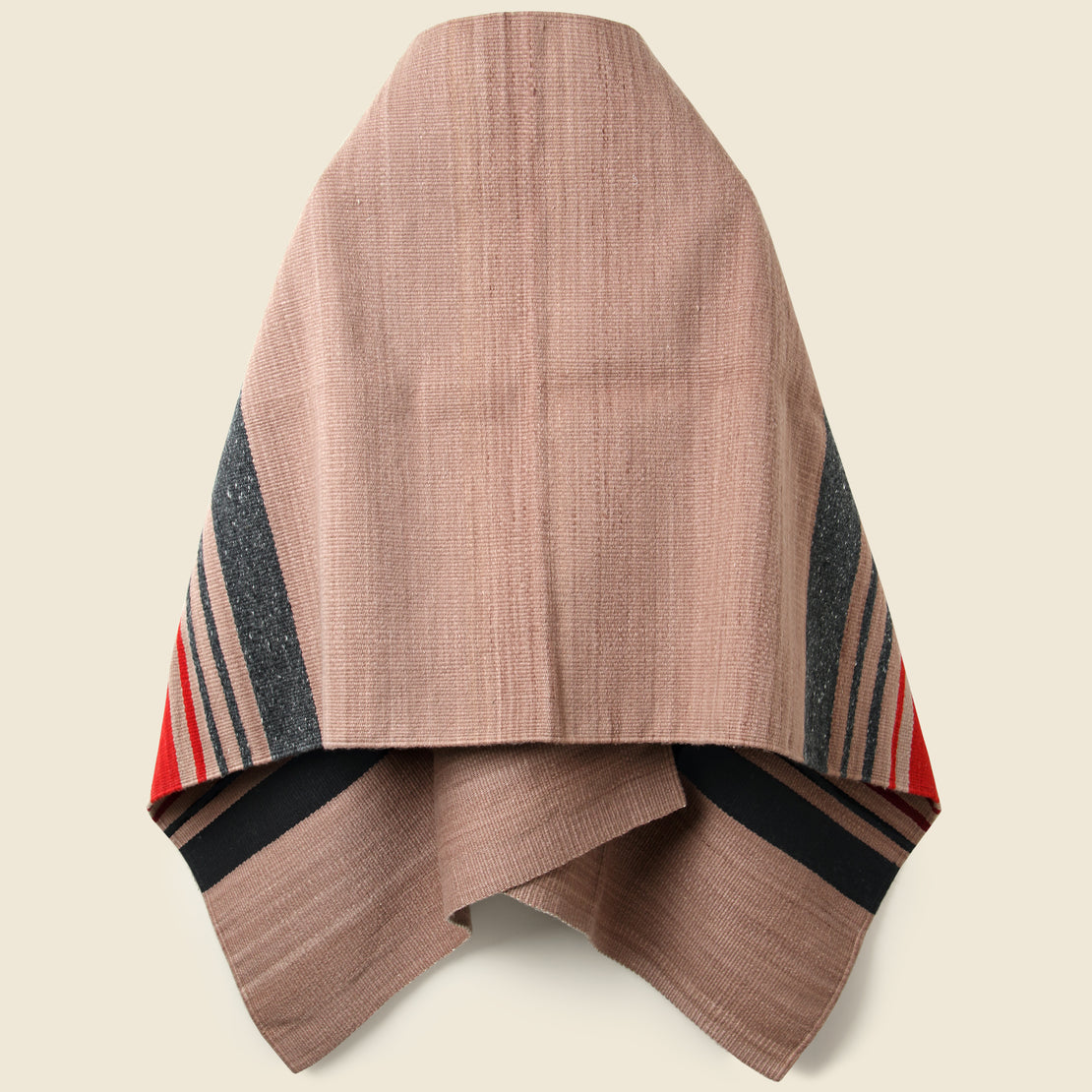 Merino Wool Blanket Poncho - Dark Beige Multi - Chamula - STAG Provisions - Outerwear - Coat / Jacket
