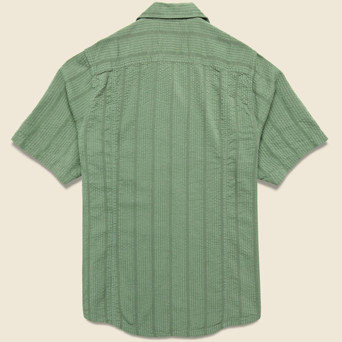 Striped Seersucker Shirt - Green - Corridor - STAG Provisions - Tops - S/S Woven - Seersucker