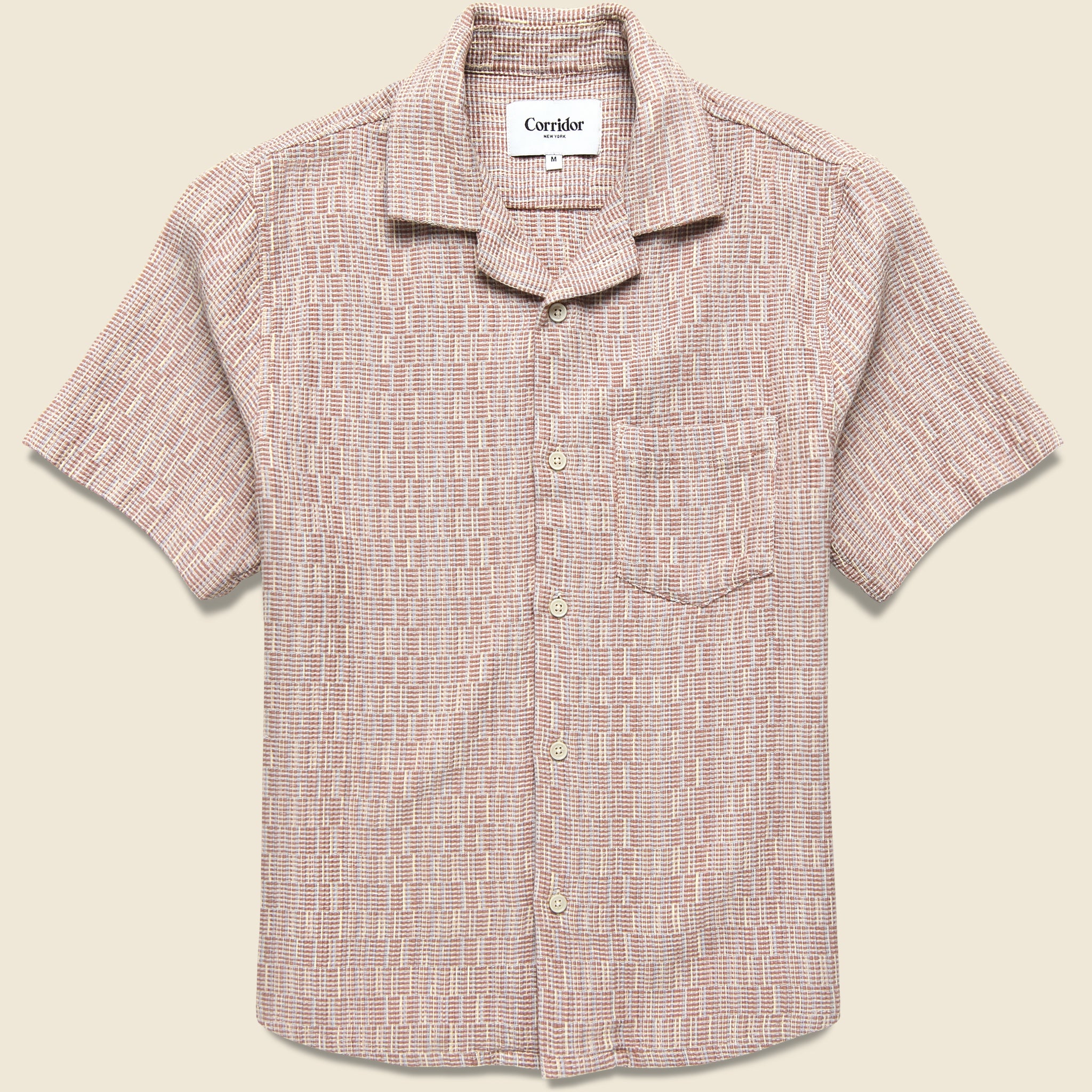 Rainbow Weave Camp Shirt - Pink - Corridor - STAG Provisions - Tops - S/S Woven - Other Pattern