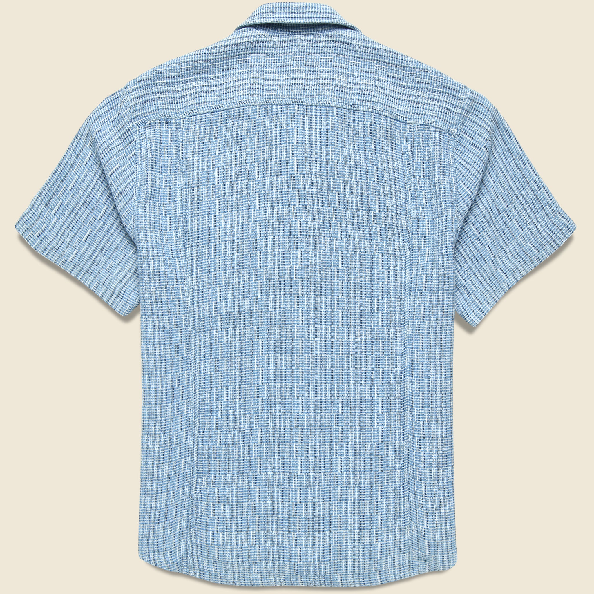 Rainbow Weave Camp Shirt - Indigo - Corridor - STAG Provisions - Tops - S/S Woven - Other Pattern