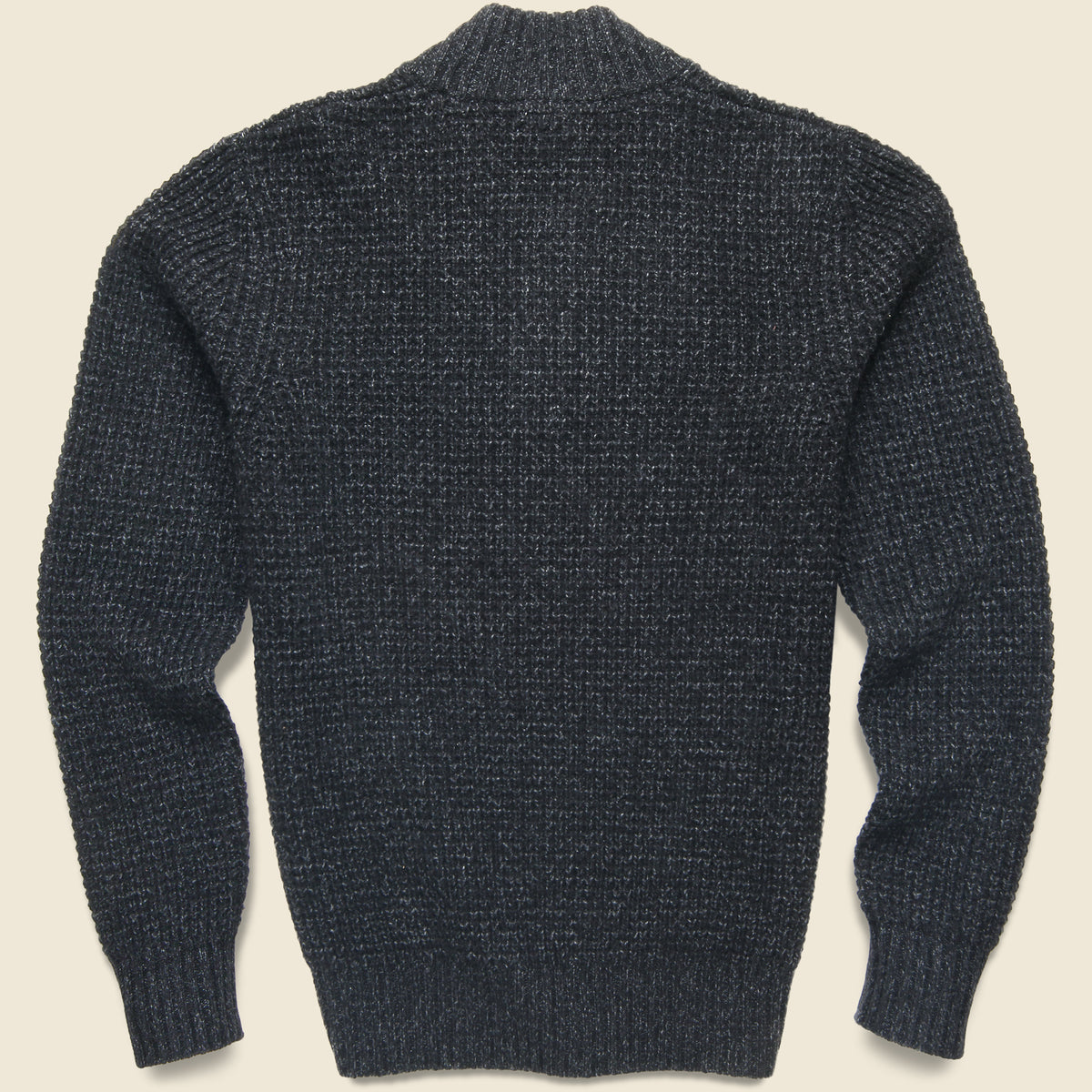 Cashmere Wool Quarter Button Sweater - Black Night Melange – STAG ...