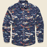 Super Brushed Flannel - Navy Sea to Sky - Faherty - STAG Provisions - Tops - L/S Woven - Other Pattern