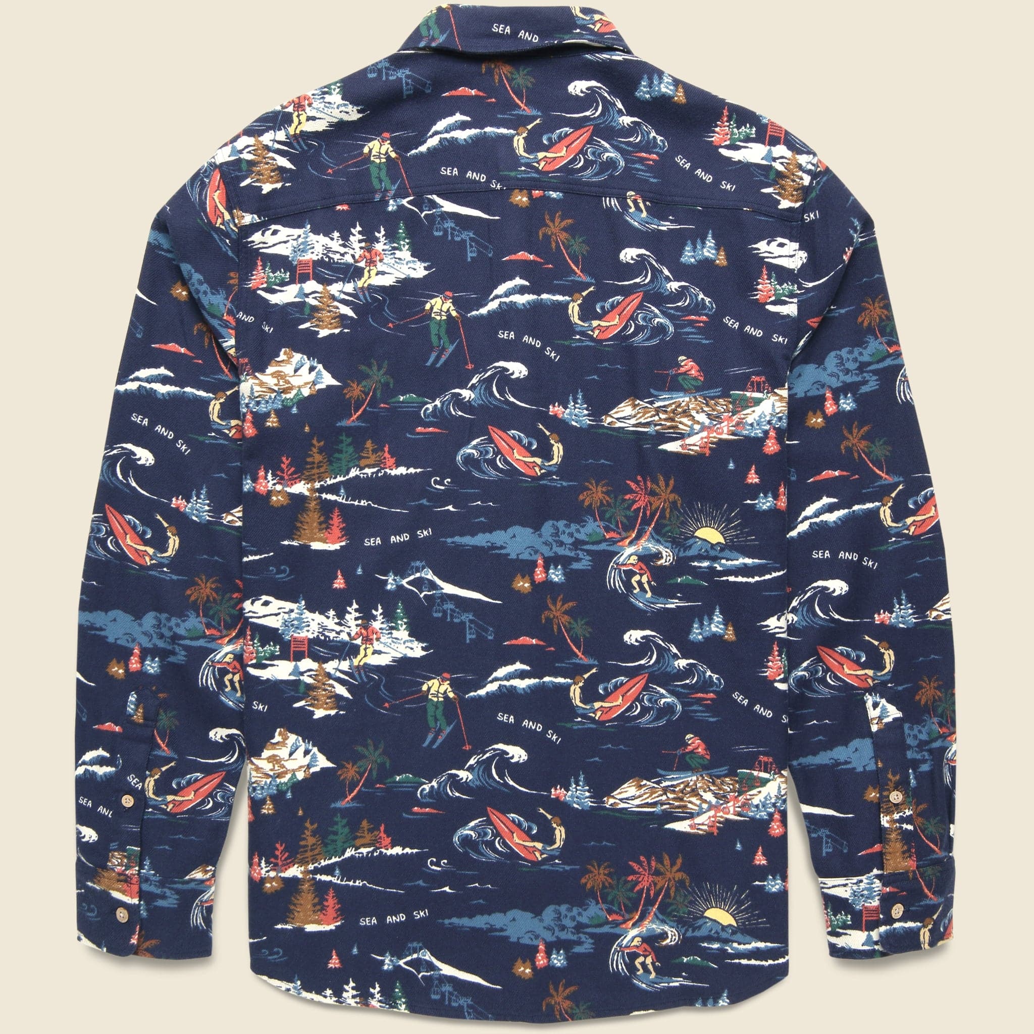 Super Brushed Flannel - Navy Sea to Sky - Faherty - STAG Provisions - Tops - L/S Woven - Other Pattern