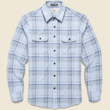 Legend Sweater Shirt - Marine Sky Plaid - Faherty - STAG Provisions - Tops - L/S Woven - Plaid