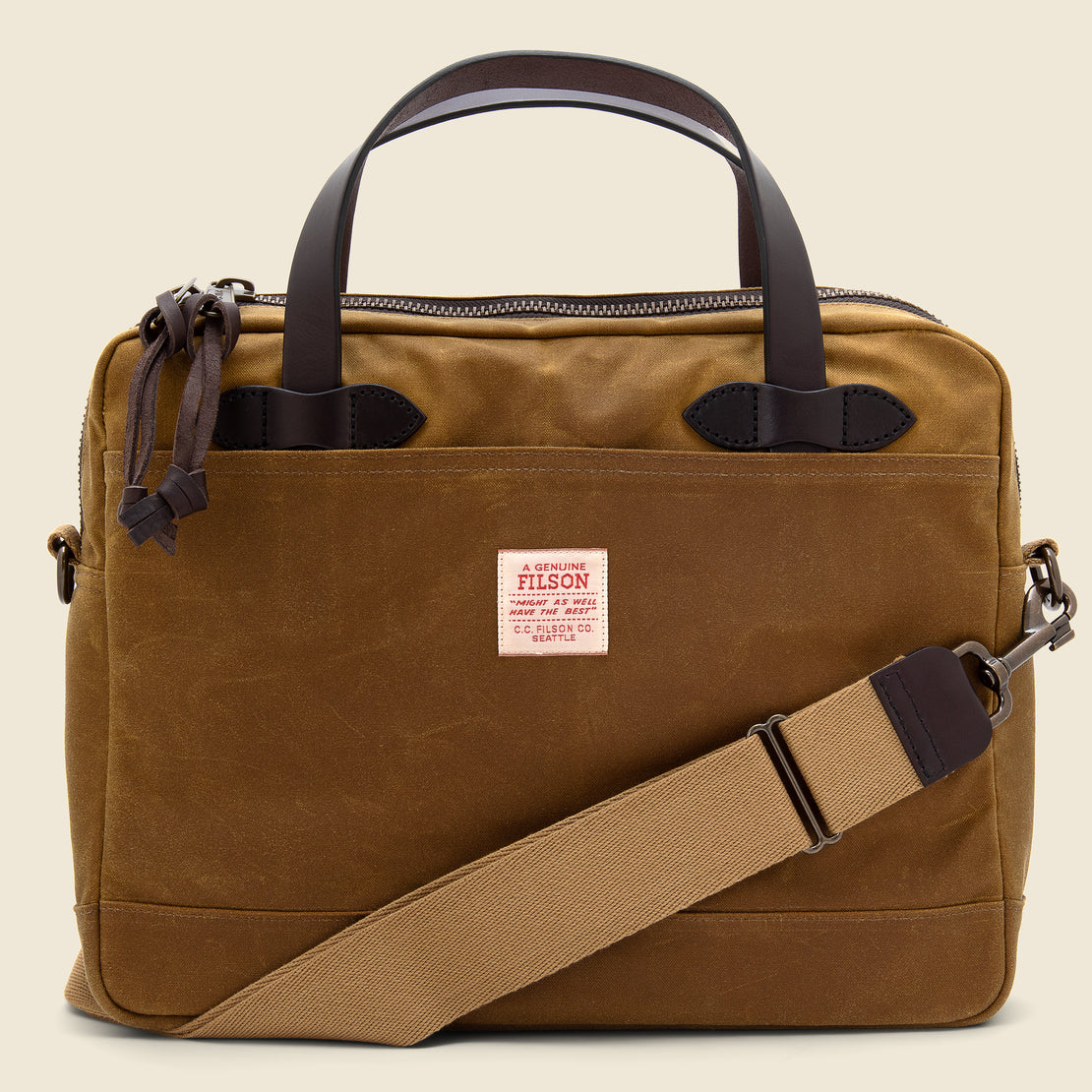 Filson Tin Cloth Compact Briefcase - Dark Tan