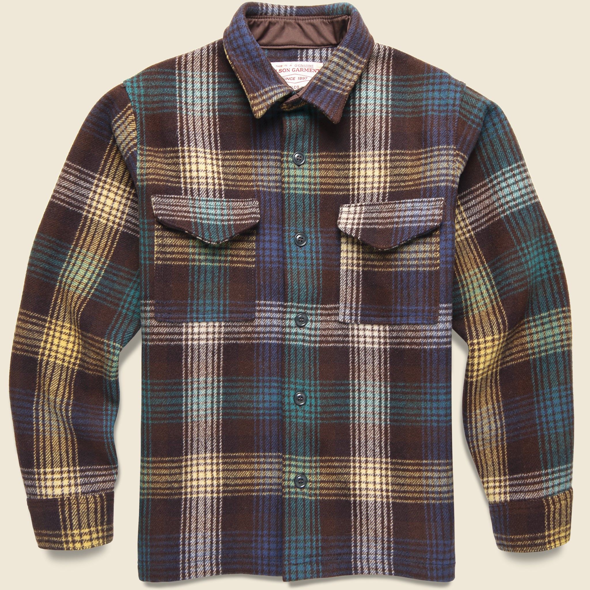Mackinaw Wool Jac Shirt Black Coffee/Multi Plaid