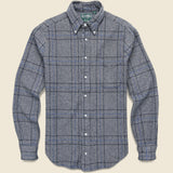 Brushed Cotton Windowpane Shirt - Grey/Blue - Gitman Vintage - STAG Provisions - Tops - L/S Woven - Plaid