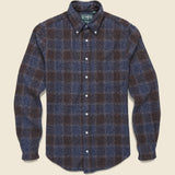 Brushed Cotton Plaid Shirt - Brown - Gitman Vintage - STAG Provisions - Tops - L/S Woven - Plaid