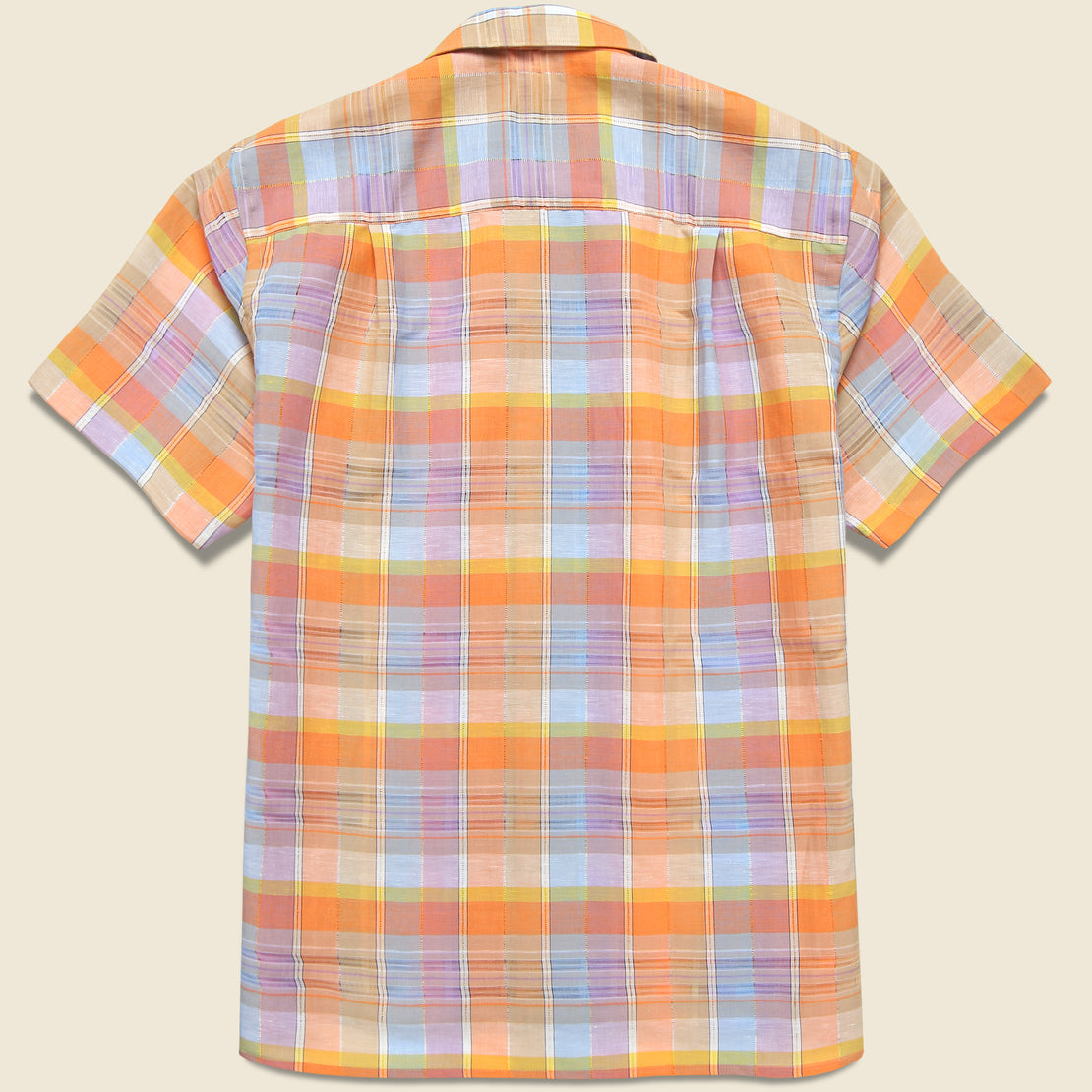 Ghost Weave Camp Shirt - Orange - Gitman Vintage - STAG Provisions - Tops - S/S Woven - Plaid