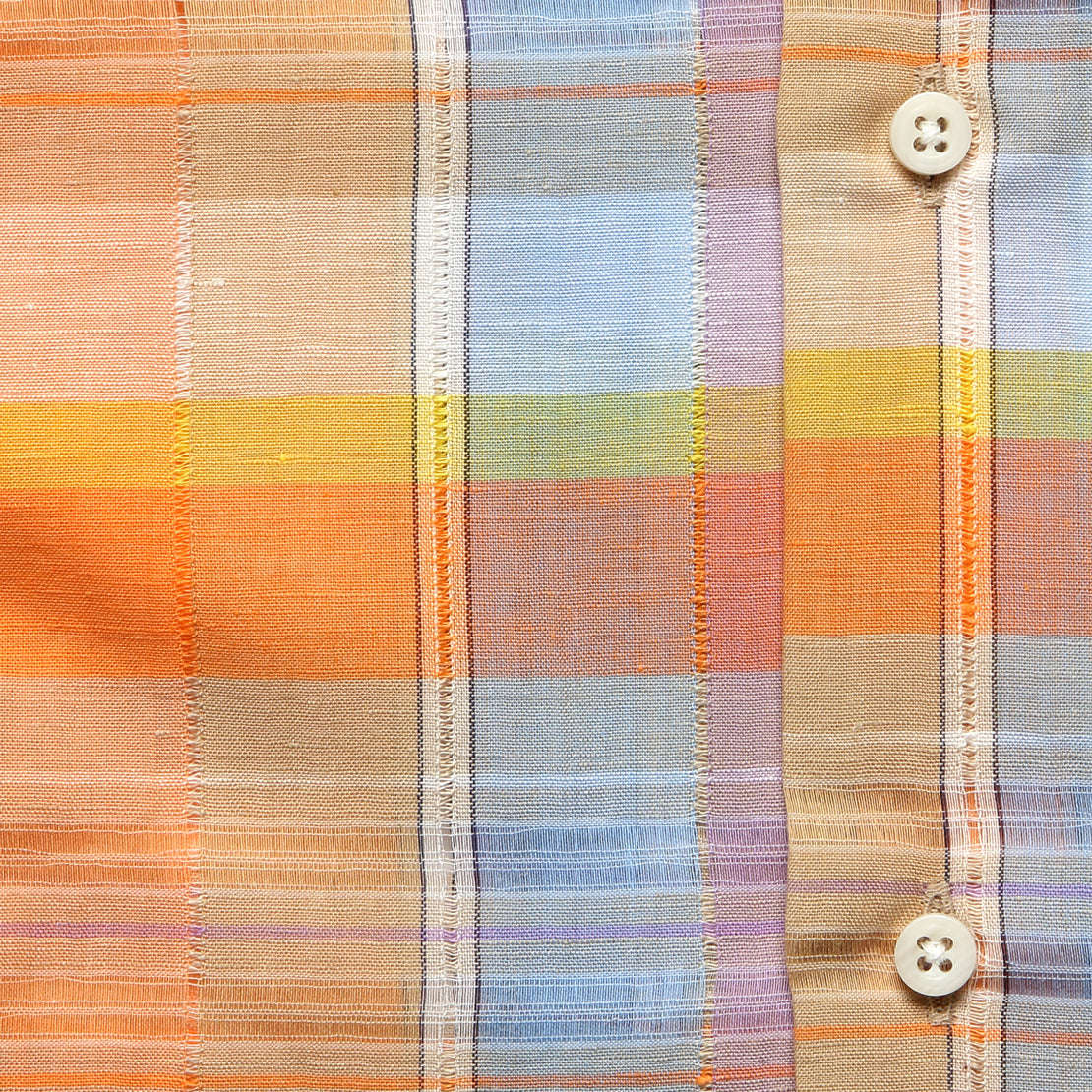 Ghost Weave Camp Shirt - Orange - Gitman Vintage - STAG Provisions - Tops - S/S Woven - Plaid