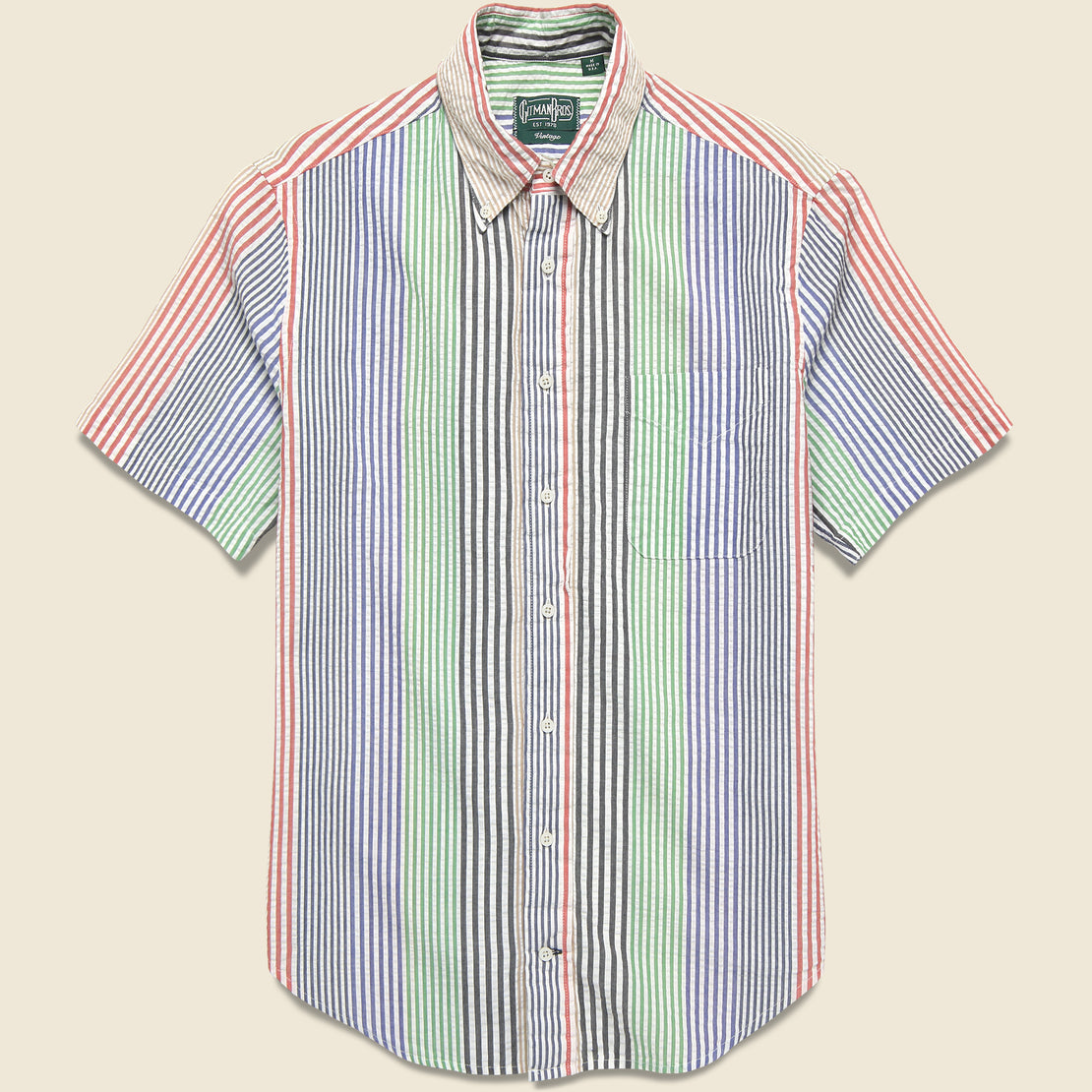 Gitman Vintage Seersucker Camp Shirt - Multi