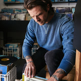French Terry Sweatshirt - Washed Indigo - RRL - STAG Provisions - Tops - Fleece / Sweatshirt