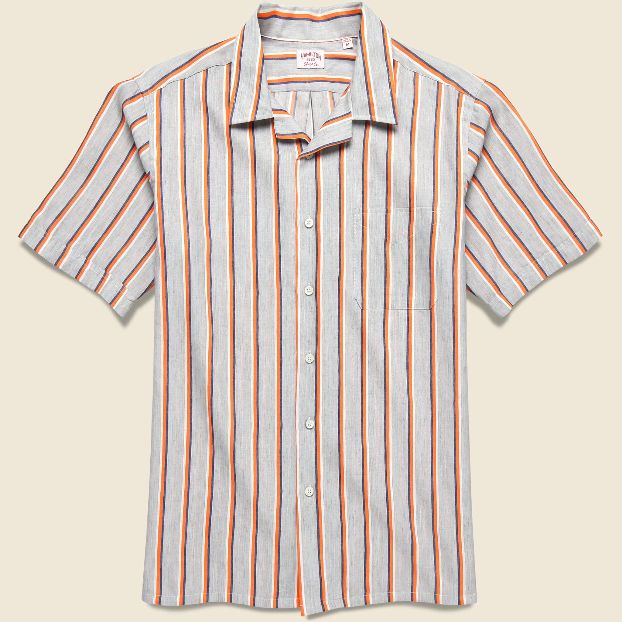 Textured Stripe Shirt Grey/Orange