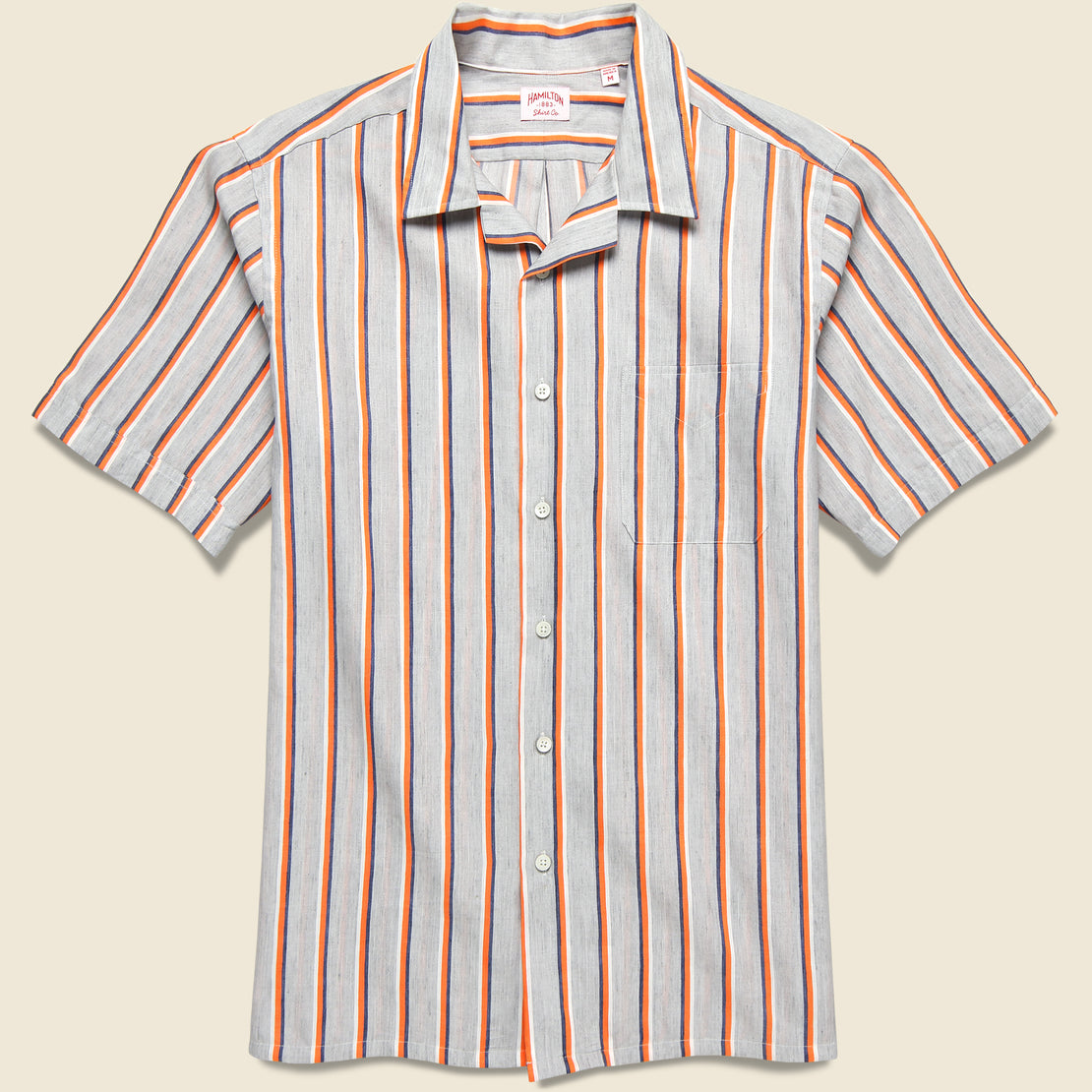 Hamilton Shirt Co. Textured Stripe Shirt - Grey/Orange